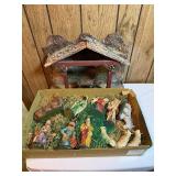 Western Germany Vintage Nativity Set w/ Creche