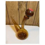 Vintage Amber Glass SPAIN Wine Decanter