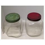2 Vintage Hoosier Jars Canisters