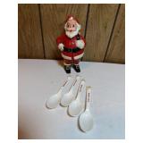 Vintage Plastic Santa Claus & Santa Spoons