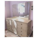 #10 Mid Century Blonde Dresser w/ Mirror