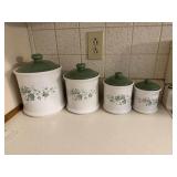 4pc Green Ivy Canister Set