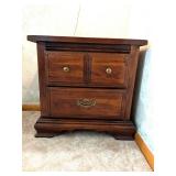 Vintage Heavy Wood Nightstand