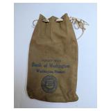 Vintage Bank of Washington Coin Bag