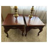 Pair Queen Anne Cherry End Tables