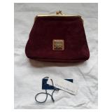Maroon Velvet Dooney & Bourke Clutch Purse
