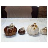 4 Glass Pumpkins