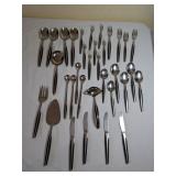 Mid Century Retro Wood/Stainless Flatware