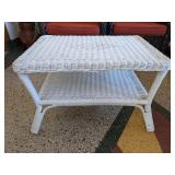 White Wicker Table