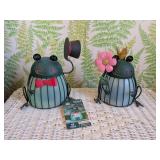 2 Outdoor Frog Garden Solar Lights
