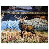 Velvet Tapestry Stag Rug - Vintage - Made in Italy