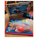 #24 Jeff Gordon metal sign & Hotwheels track