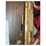 Vintage Sakura fishing pole, attachments & case