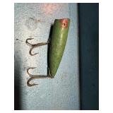 Vintage Green Wooden fishing lure