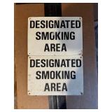 Vintage Designated Smoking Area signs