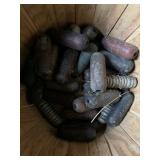 Vintage Wooden and aluminum net floats