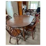 Dining Room Table & 6 matching wood chairs