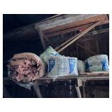 6 Rolls insulation, wood box, scrap wood etc