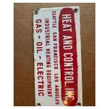 Vintage Heat & control Inc. Metal sign