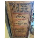 Antique Edison Disc phonograph Wood Shipping Crate