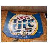 Miller Lite NASCAR Metal Hood sign