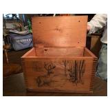 2 wooden storage boxes with deer theme