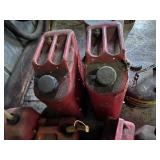 2 Red Jerry cans, Eagle 2.5,4 Gallon Gas cans etc
