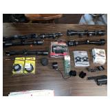 Tasco laser scope,, Bushnell scopes, covers etc