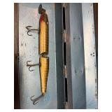 Vintage 12ï¿½ Wooden Pikie Creek Chub fishing Lure