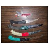 Stainless steel camp knife, Gerber limb saw, etc