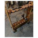 14 Rod Wooden Holder, 2 Shakesphere Steel Tit.