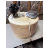 Dehydrator, Vintage Detecto scales, cutting board