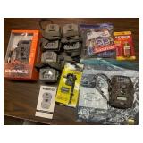 Trail cameras, SDcard, Tool case, tins etc