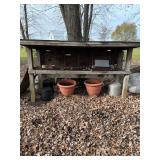 Rabbit Hutch wooden w/ Roof 3 cages