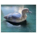 Vintage Blue/white Slag Glass Mallard Duck