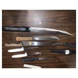 Vintage 14 inch Blacksmith knife etc
