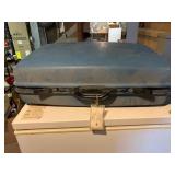 Blue Hard Suitcase with rollers, garment bags, etc