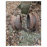 Two metal tire/fire rings