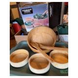 Vintage Beechwood Salad set