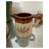 Vintage Wheat Stoneware Creamer, Heart Trivet etc