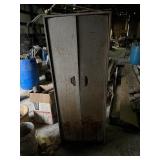 5ï¿½ Vintage Metal cabinet & contents
