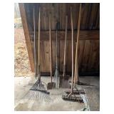 Pitchfork, shovel,  edger, rake etc