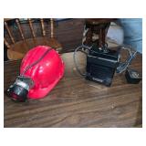 6 V battery w/ charger, Hunters helmet w/ lantern