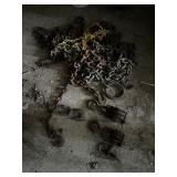 Metal hooks, pulley, chain etc
