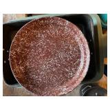 Brown sponged Serving Tray, roasting Pan and pots