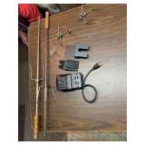 Rotisserie motor, rods, skewers, Grill baskets etc