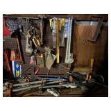 Pipe wrenches, pipe clamps, Hack saw etc