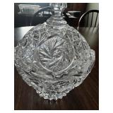 American Crystal candy, Cut Glass Candy Dish &lid