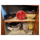 Baking dishes, pie plates, containers, tools,etc
