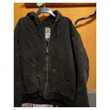 Carhartt Black Hooded Canvas Jacket XL